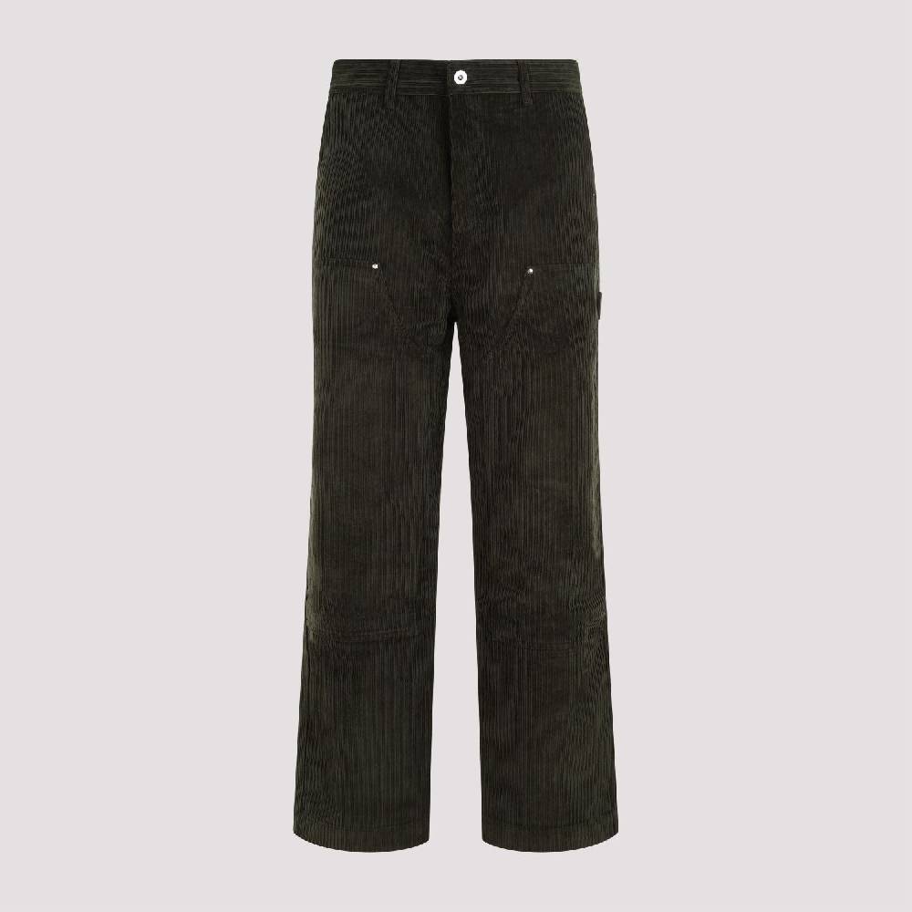 DRÔLE DE MONSIEUR Pantaloni Di Cotone Verde A Costine Da Uomo Di DRÔLE DE MONSIEUR