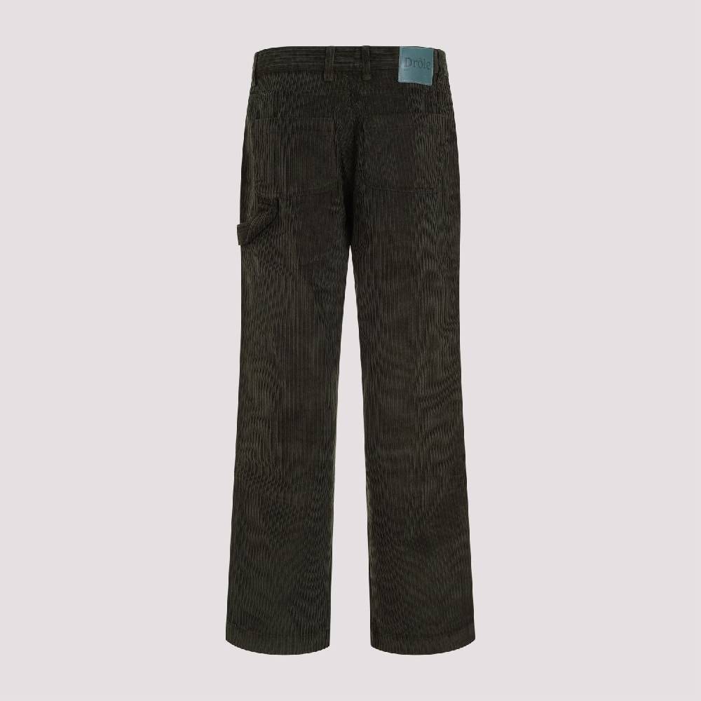 DRÔLE DE MONSIEUR Pantaloni Di Cotone Verde A Costine Da Uomo Di DRÔLE DE MONSIEUR