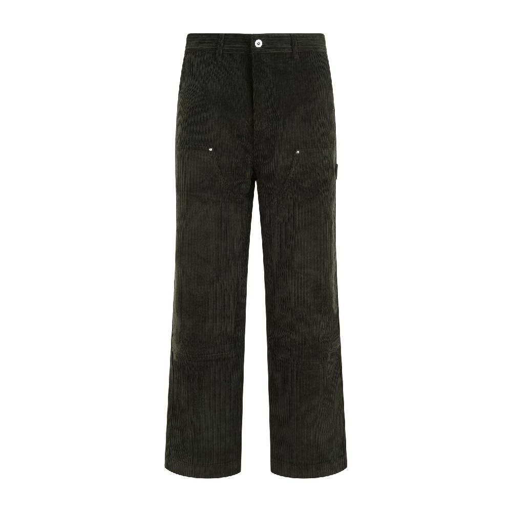 DRÔLE DE MONSIEUR  Pantaloni di Cotone Verde a Costine da Uomo di DRÔLE DE MONSIEUR