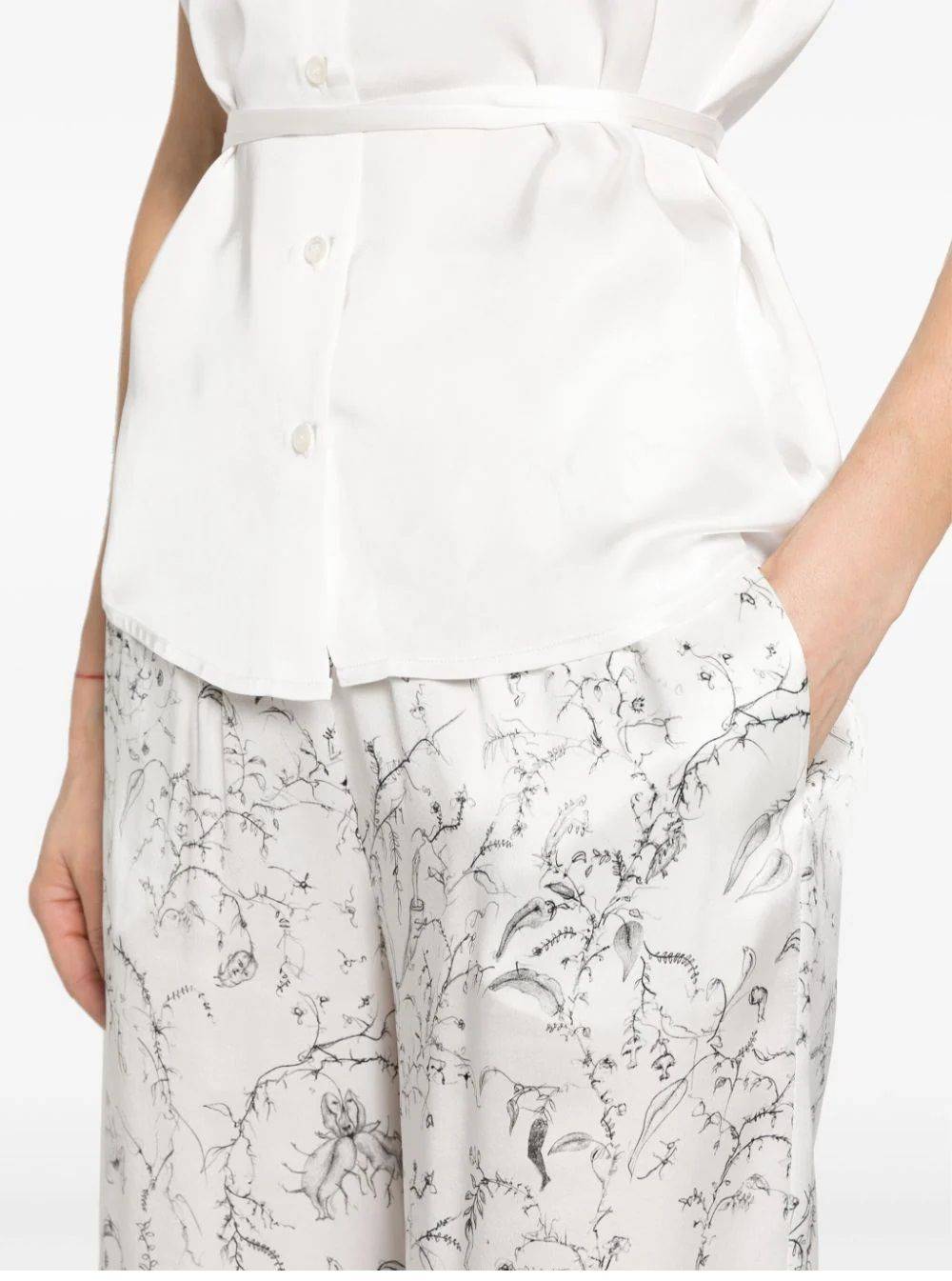 FABIANA FILIPPI  Pantaloni Di Seta Bianchi Da Donna Fabiana Filippi