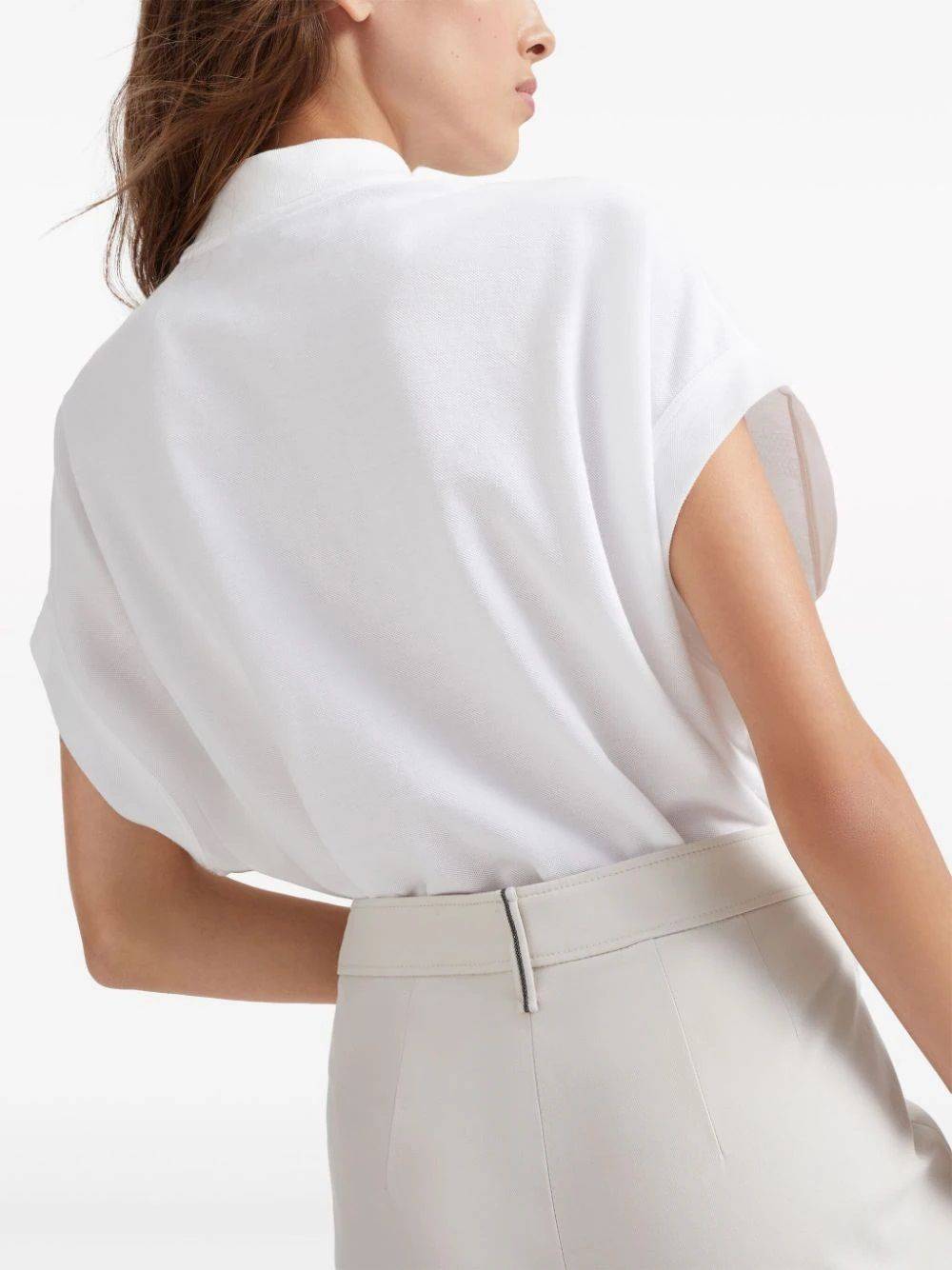 BRUNELLO CUCINELLI  Pantaloni Donna Bianchi In Cotone Elasticizzato Brunello Cucinelli