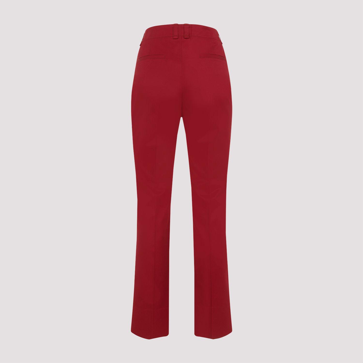SAINT LAURENT  Pantaloni Donna Cotone Rosso A Vita Alta Saint Laurent