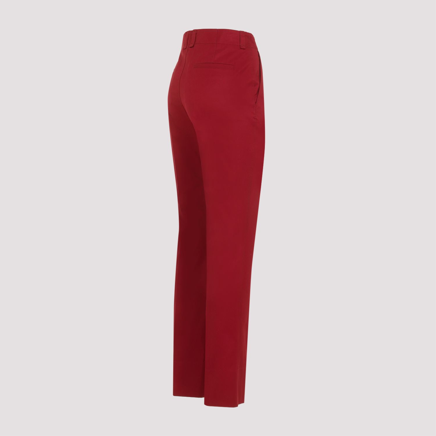 SAINT LAURENT  Pantaloni Donna Cotone Rosso A Vita Alta Saint Laurent