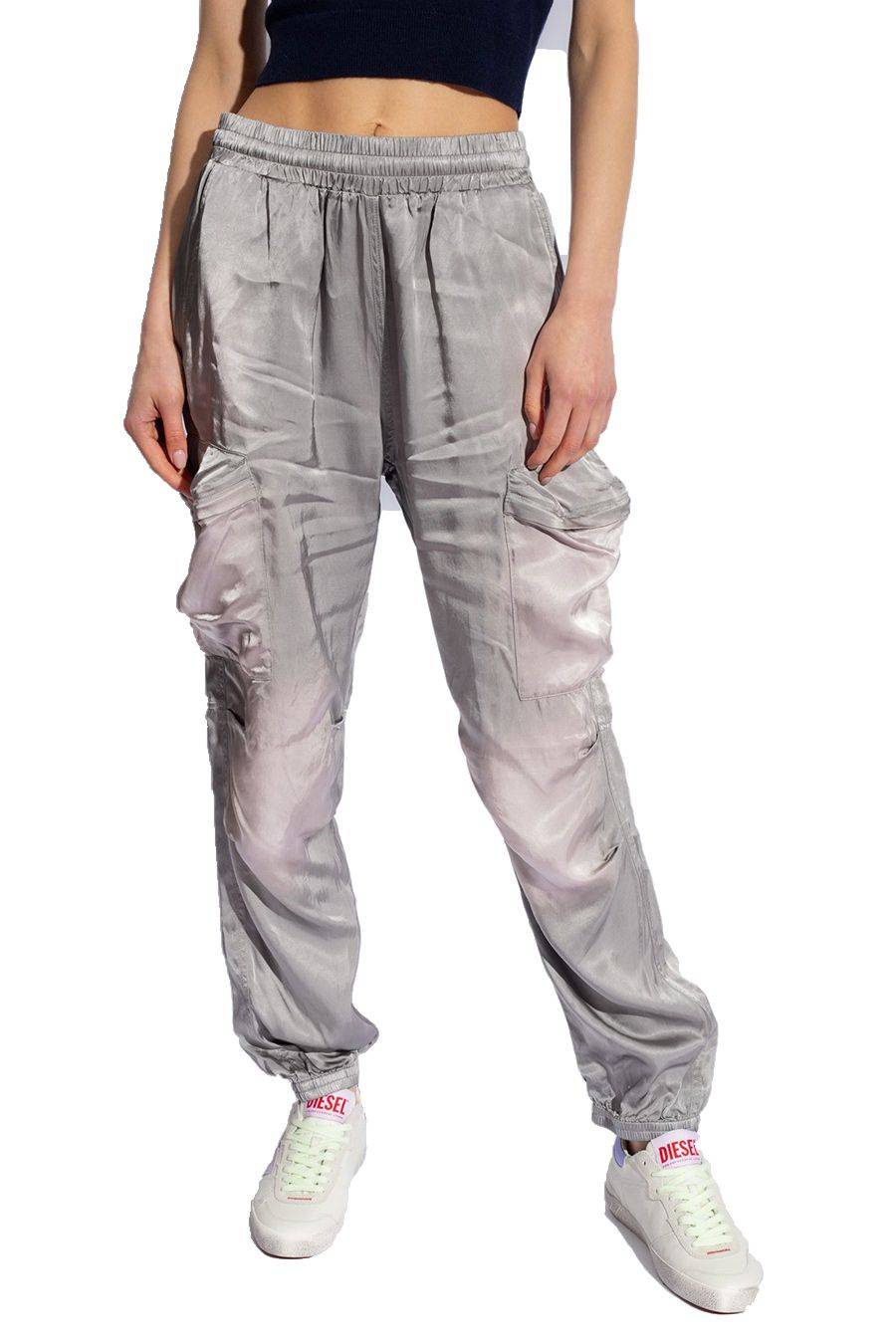 DIESEL  Pantaloni Donna Diesel Argento In Poliestere A12841