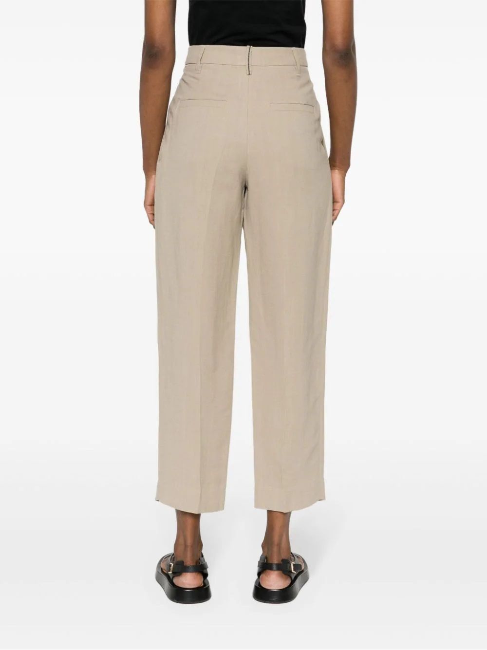 BRUNELLO CUCINELLI  Pantaloni Donna In Misto Lino Beige Brunello Cucinelli
