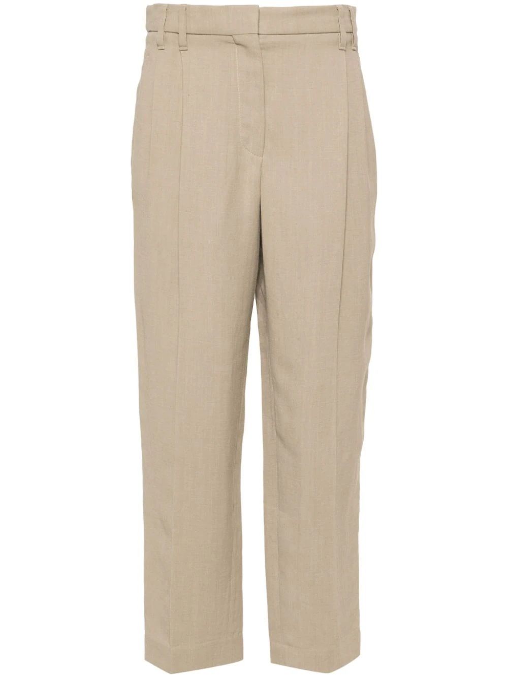 BRUNELLO CUCINELLI  Pantaloni Donna in Misto Lino Beige Brunello Cucinelli