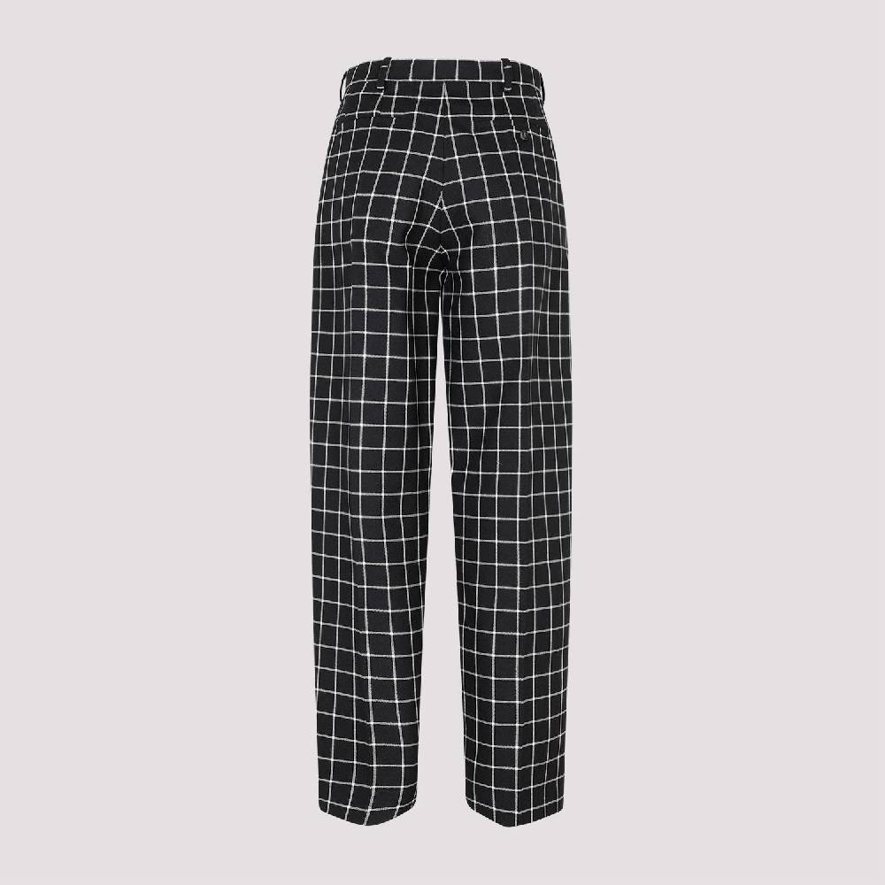 MARNI  Pantaloni Dritti Di Lana A Quadri Neri MARNI Per Donna