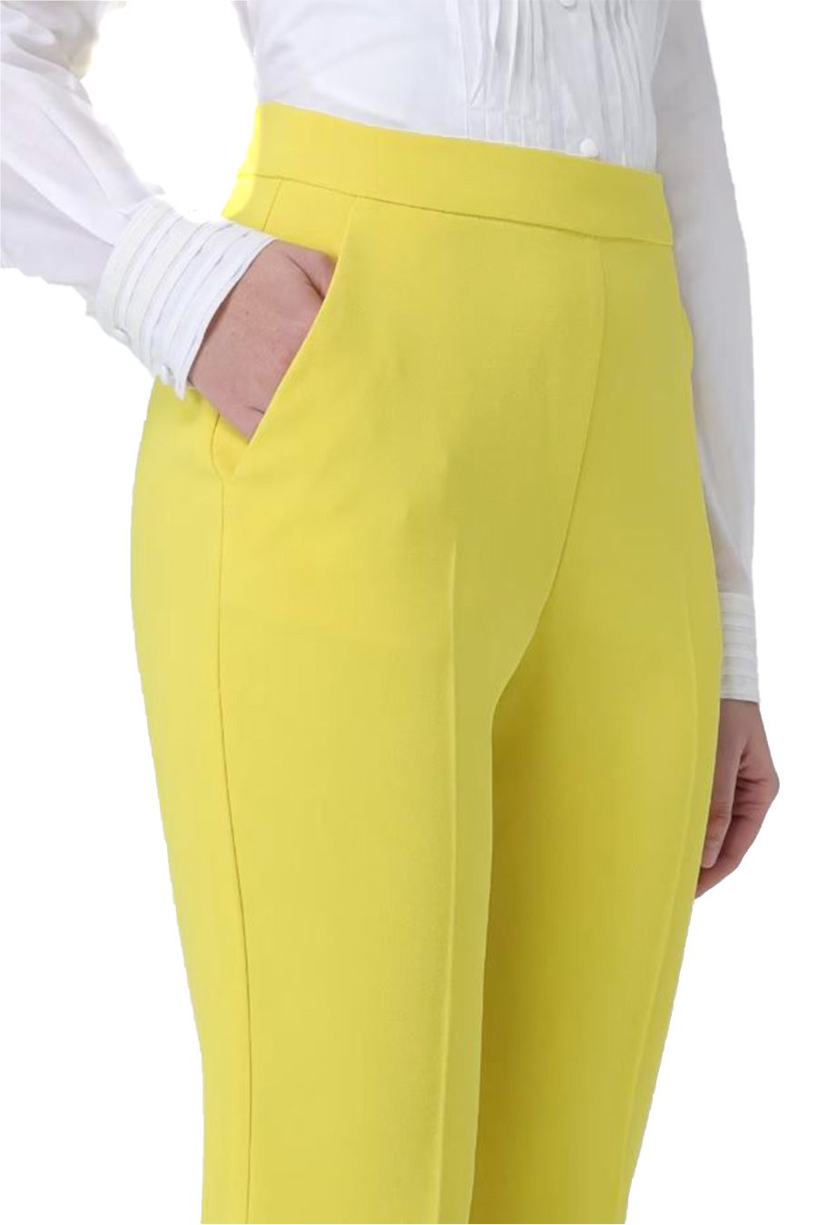 PINKO  Pantaloni Gialli Da Donna PINKO - Mix Di Acetato E Poliestere