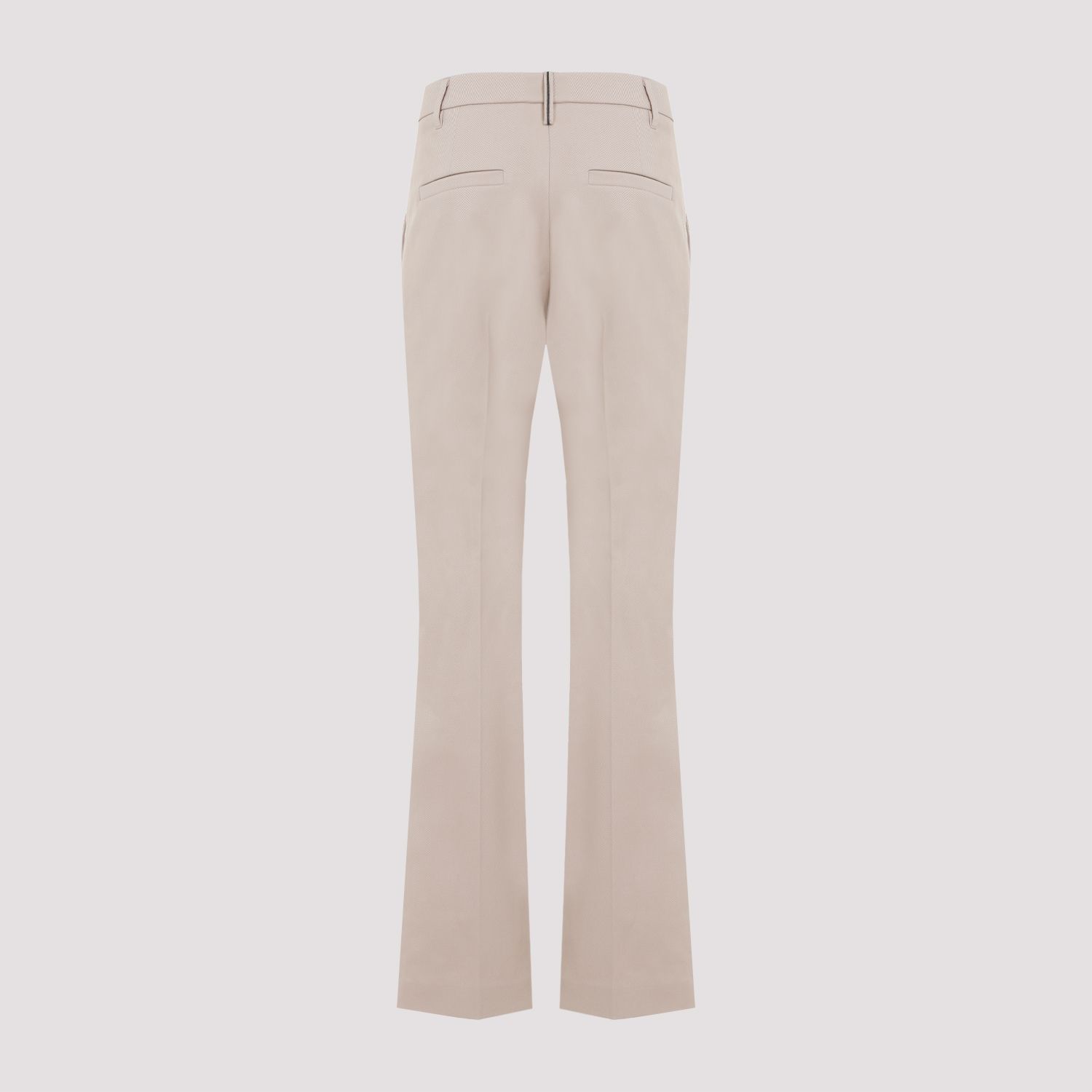 BRUNELLO CUCINELLI  Pantaloni In Cotone Sabbia Con Dettaglio Monili Brunello Cucinelli
