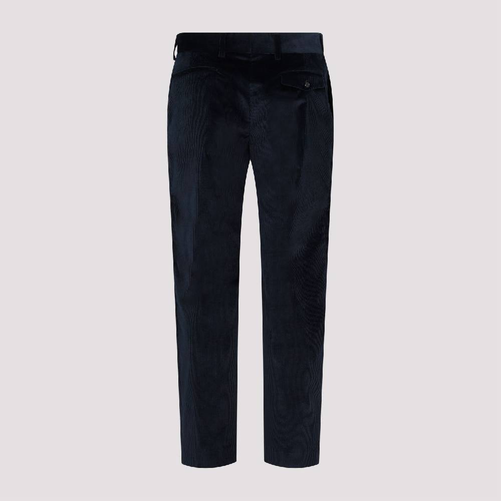 PAUL SMITH  Pantaloni In Velluto Cotone E Lana Blu Navy Paul Smith