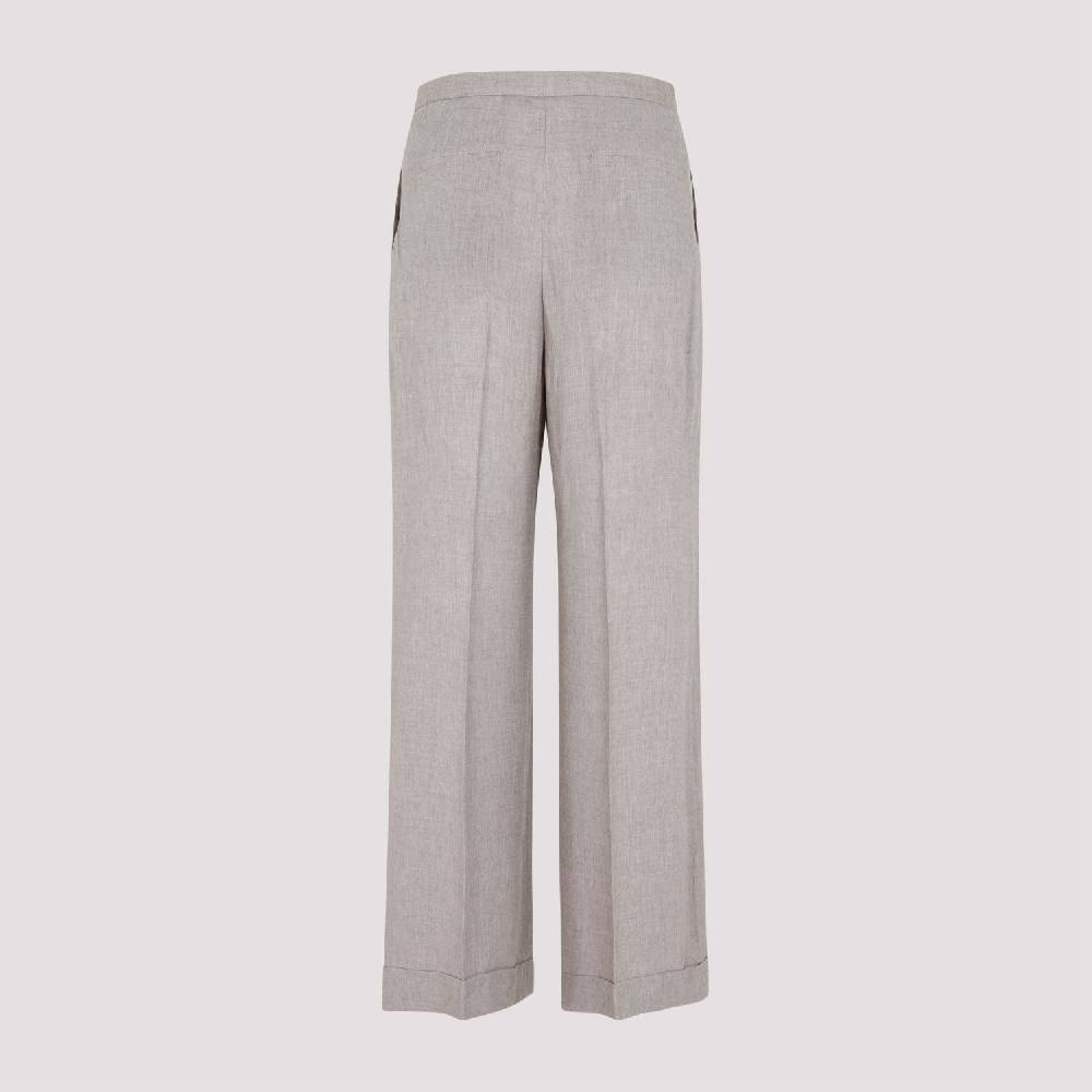 TOTEME  Pantaloni Larghi Marrone Chiaro TOTEME - Viscosa & Cashmere