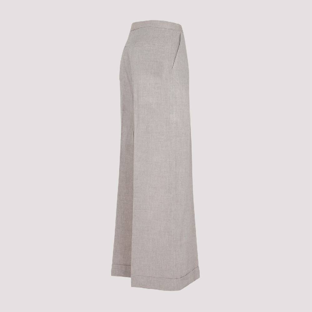 TOTEME  Pantaloni Larghi Marrone Chiaro TOTEME - Viscosa & Cashmere