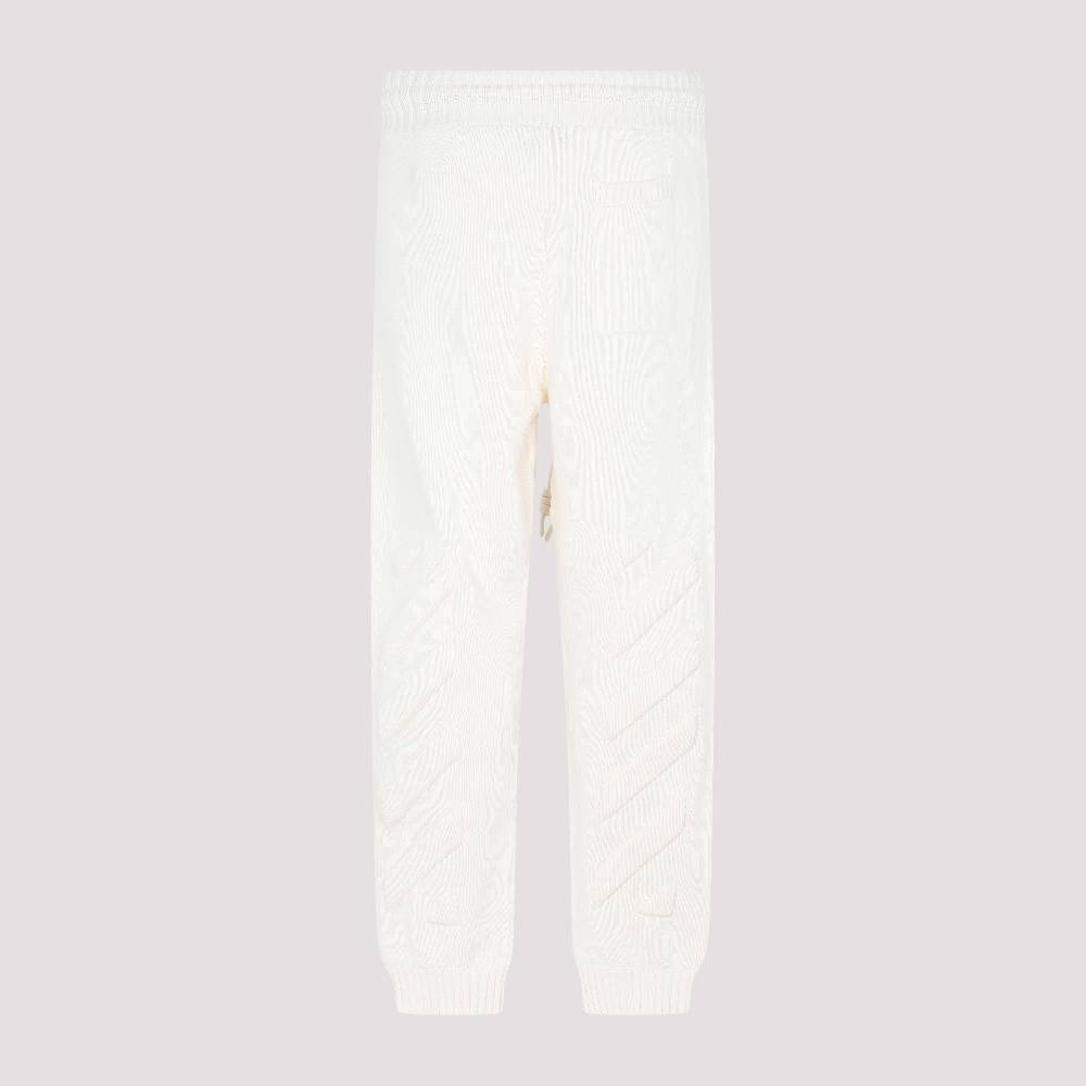 OFF-WHITE  Pantaloni Maglia Diag In Cotone Beige Off-White