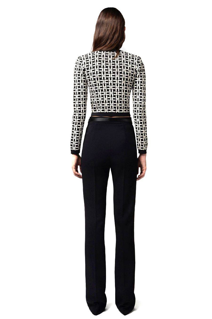 ELISABETTA FRANCHI  Pantaloni Neri Elisabetta Franchi In Tessuto Misto