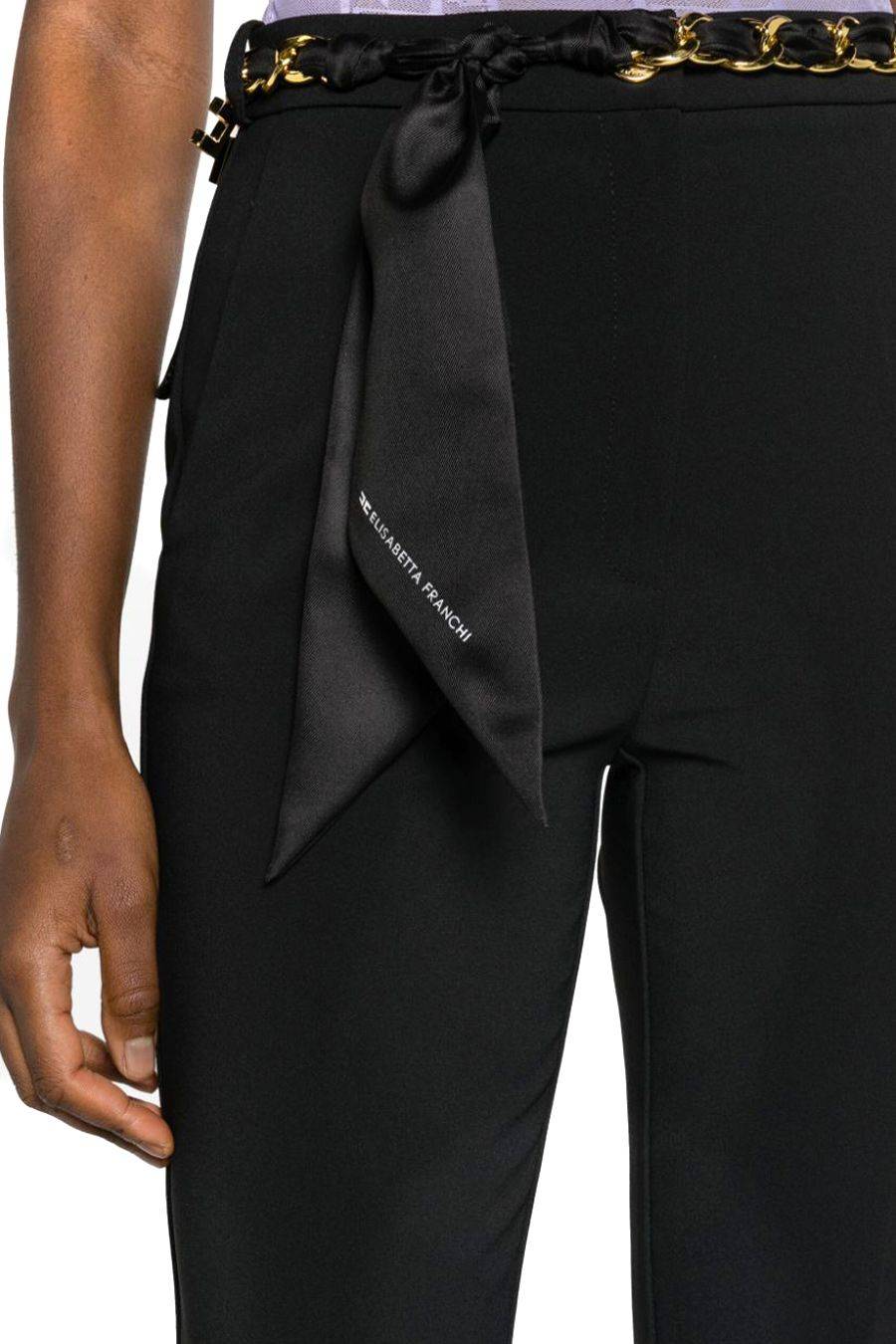 ELISABETTA FRANCHI  Pantaloni Neri In Poliestere Elisabetta Franchi Da Donna