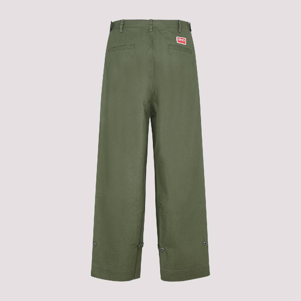 KENZO  Pantaloni Oversize In Cotone Kaki Scuro Da Uomo KENZO