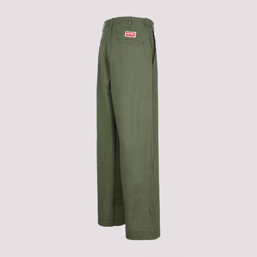 KENZO  Pantaloni Oversize In Cotone Kaki Scuro Da Uomo KENZO