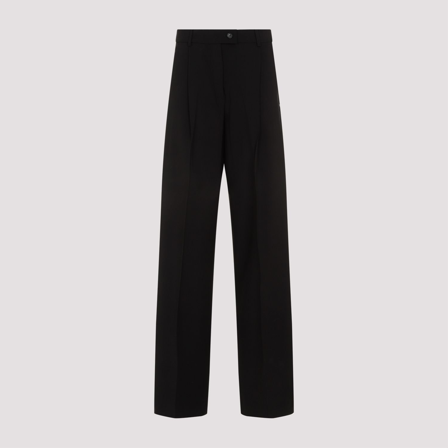 SPORTMAX  Pantaloni Sportmax Ampia Gamba Lana Vergine Nero