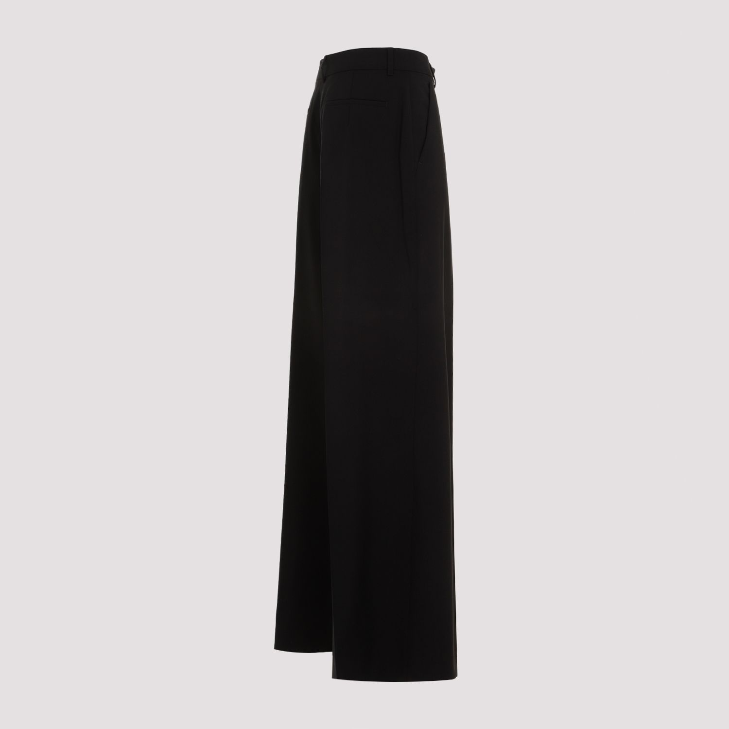 SPORTMAX  Pantaloni Sportmax Ampia Gamba Lana Vergine Nero