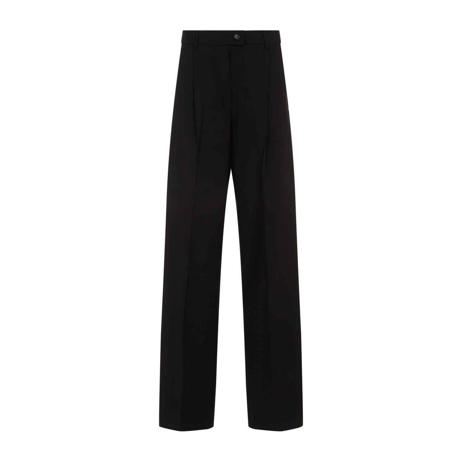 SPORTMAX  Pantaloni Sportmax Ampia Gamba Lana Vergine Nero