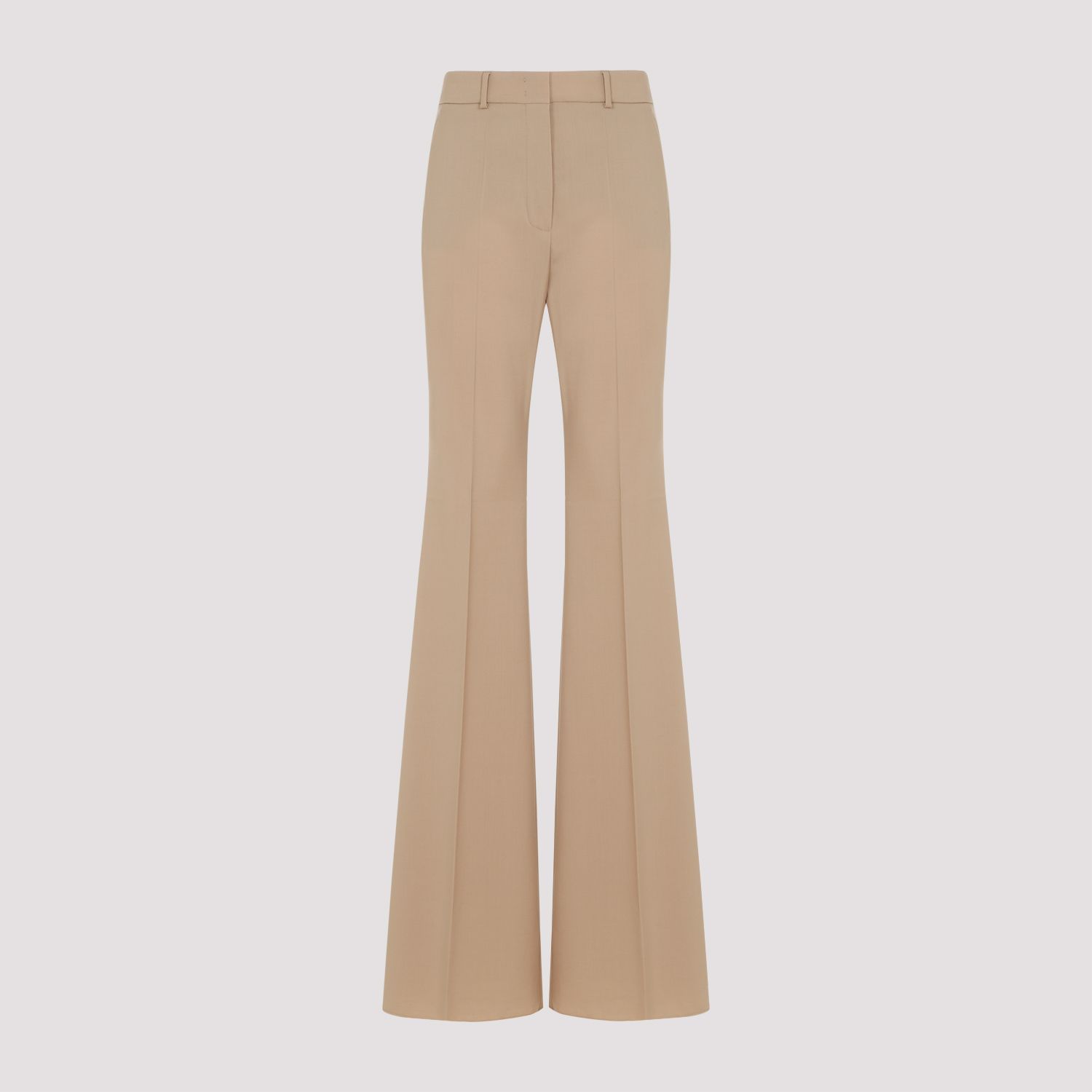 SPORTMAX  Pantaloni Svasati In Lana Vergine Beige Sportmax Da Donna