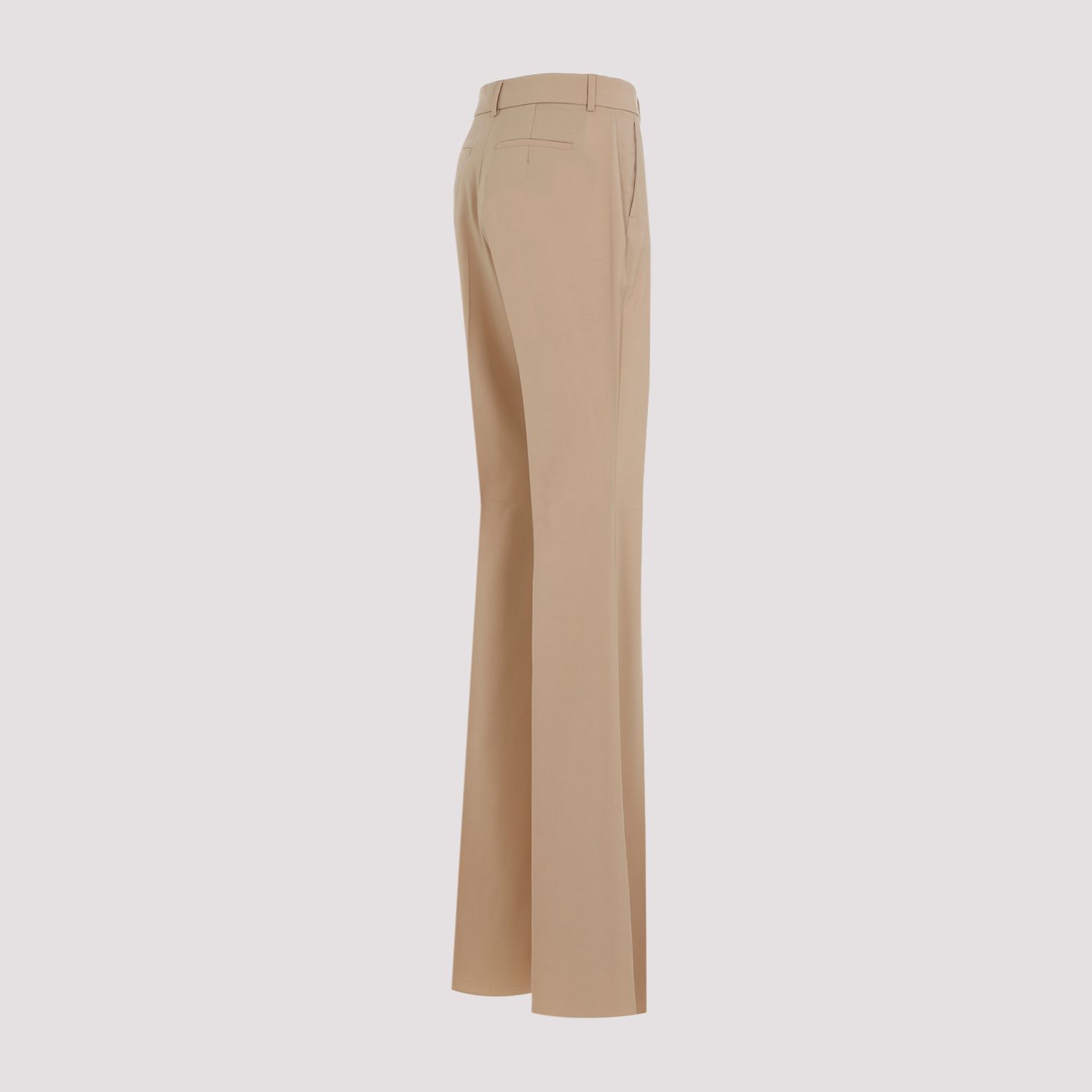 SPORTMAX  Pantaloni Svasati In Lana Vergine Beige Sportmax Da Donna