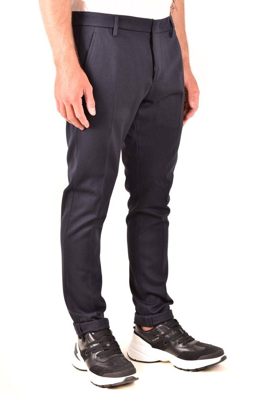 DONDUP  Pantaloni Uomo DONDUP Azzurro In Tessuto Elasticizzato