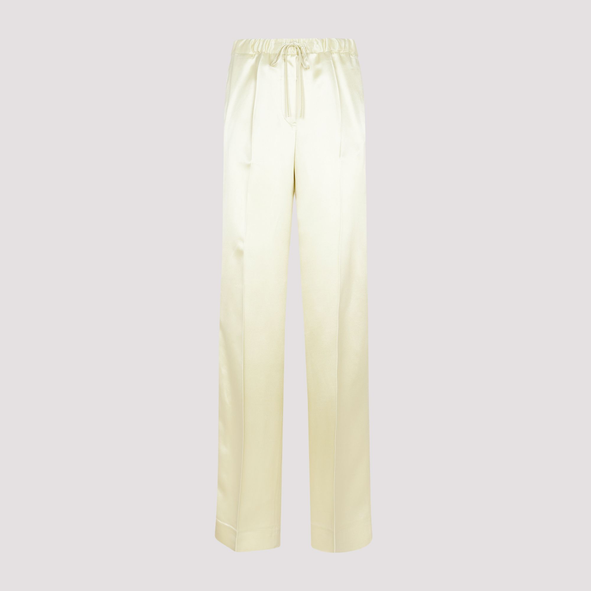 JIL SANDER  Pantaloni Verdi In Misto Viscosa JIL SANDER - Vita Elastica E Taglio Dritto Donna