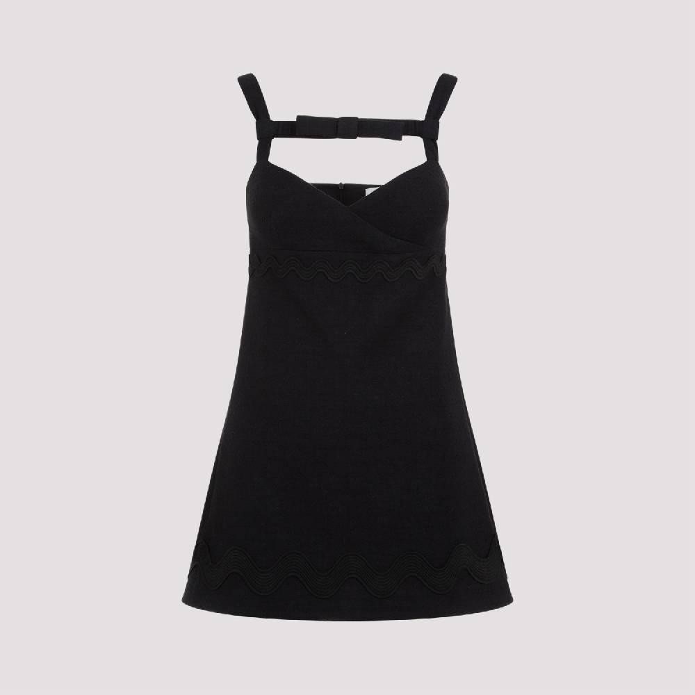 PATOU  Abito Mini Nero In Cotone Con Fiocco PATOU