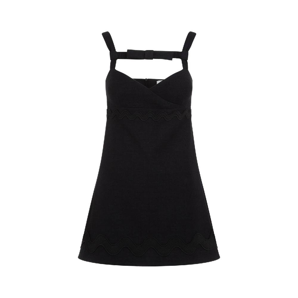 PATOU  Abito Mini Nero in Cotone con Fiocco PATOU