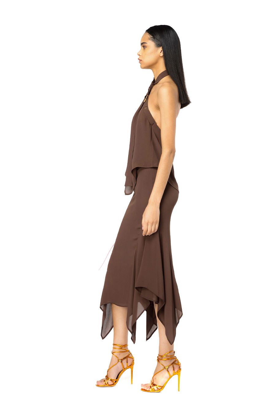 PINKO  Gonna Marrone In Poliestere PINKO Da Donna