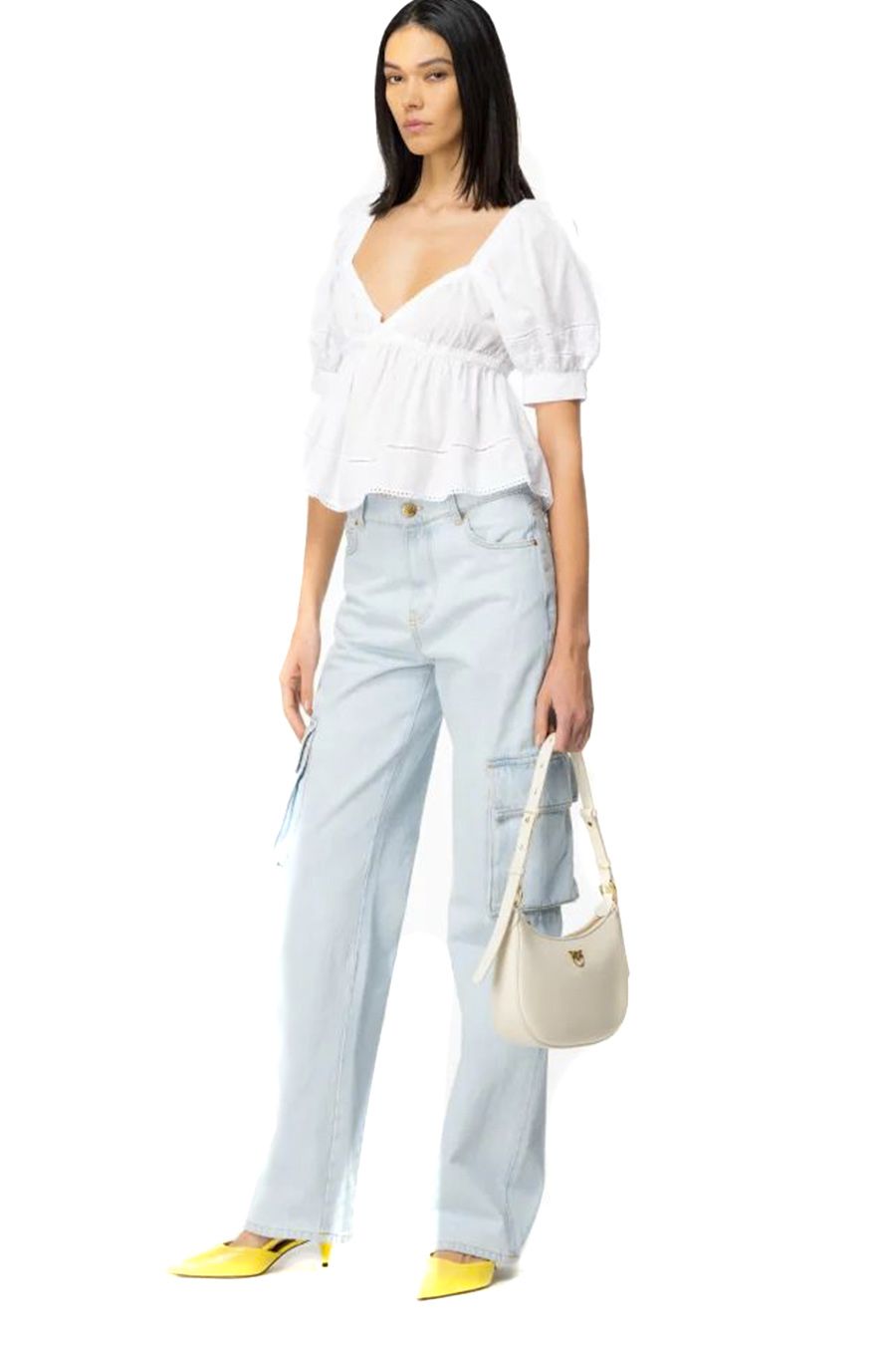 PINKO  Maglietta Bianca In Cotone Da Donna PINKO