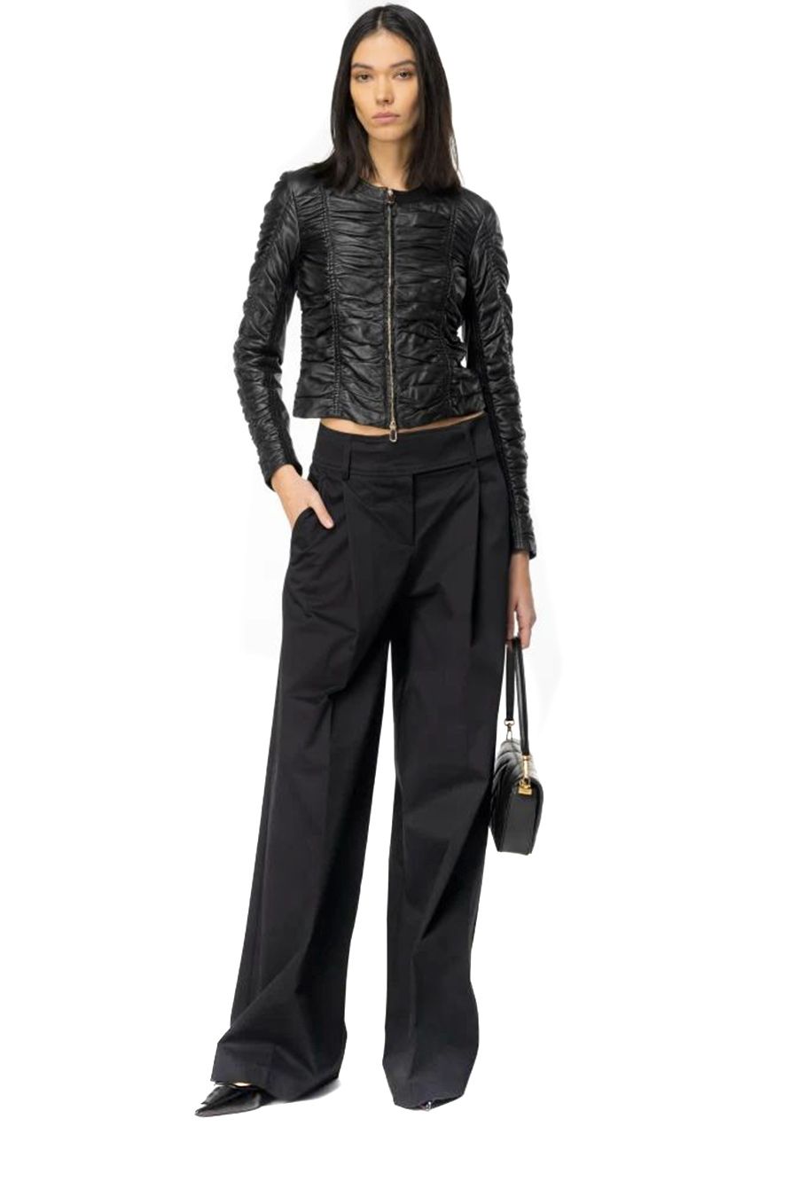 PINKO  Pantaloni Stretch Cotone Nero Donna PINKO