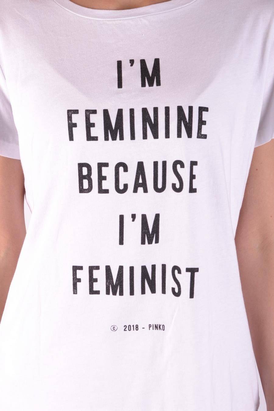 PINKO  T-Shirt PINKO Bianca In Cotone 100% Per Donna