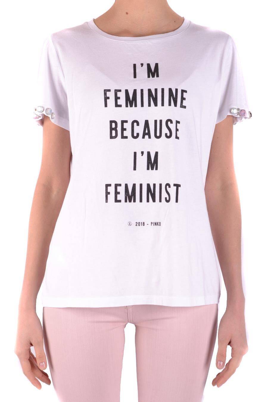 PINKO  T-Shirt PINKO Bianca in Cotone 100% per Donna