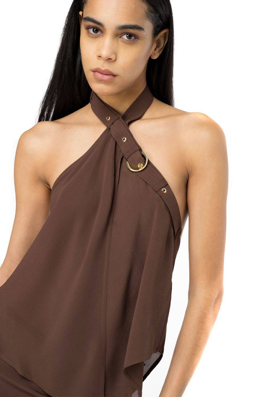 PINKO  Top Donna PINKO In Viscosa Marrone