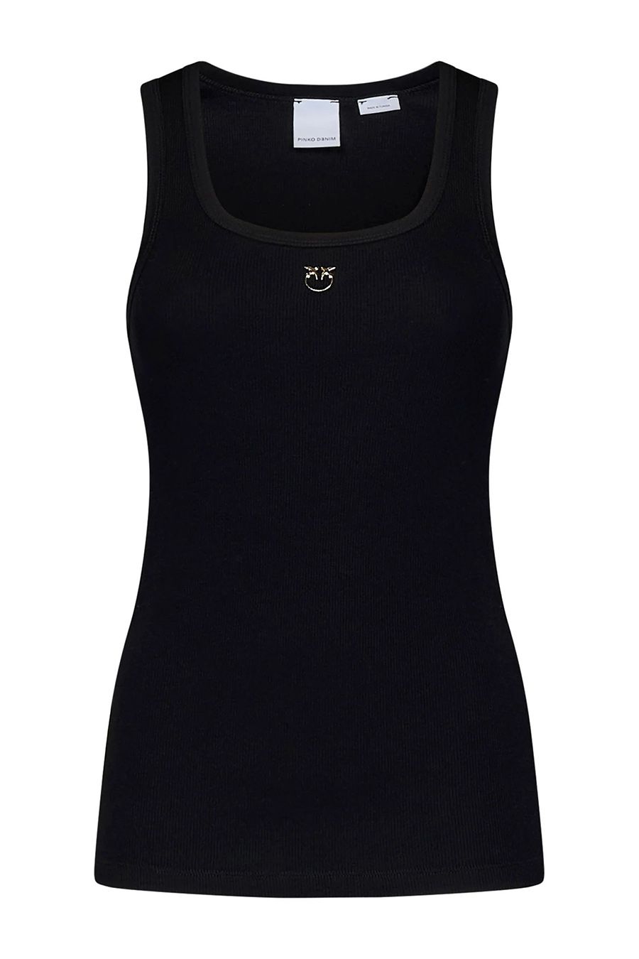 PINKO  Top Elasticizzato in Cotone Nero PINKO Donna