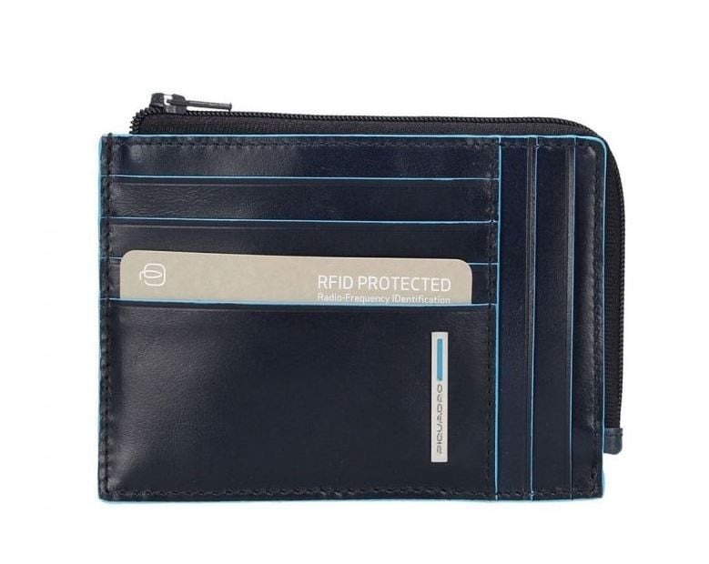 PIQUADRO  Portafoglio Unisex in Pelle Blu Piquadro