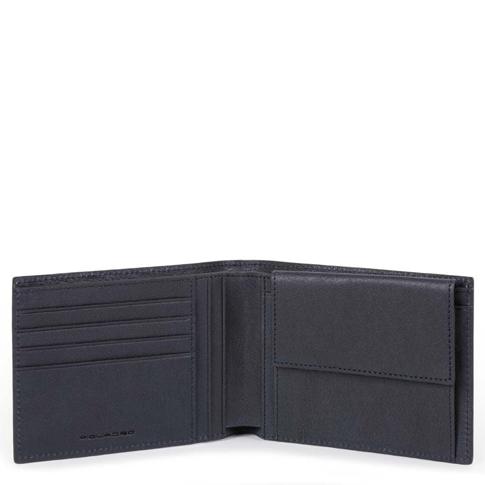 PIQUADRO  Portafoglio Uomo In Pelle Blu Piquadro