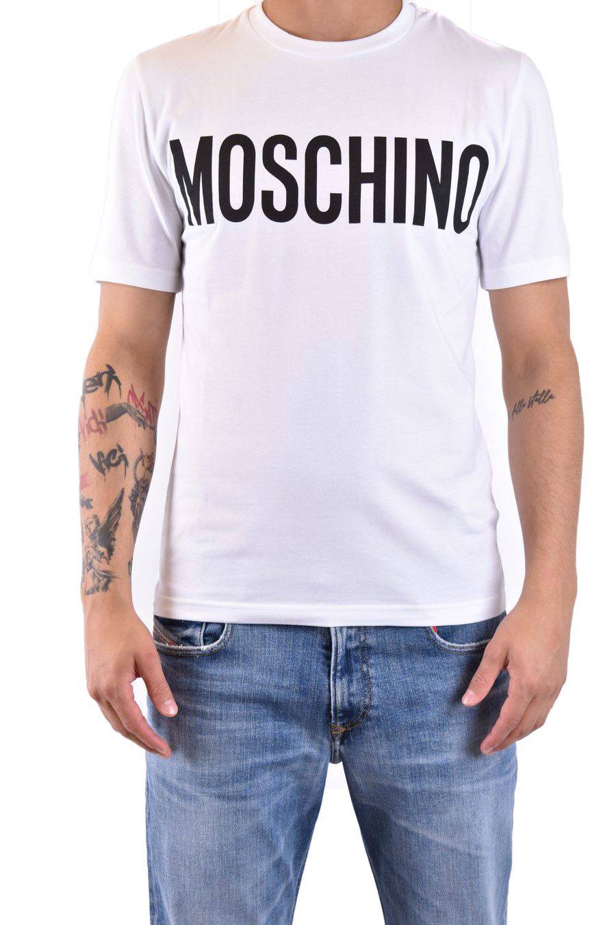 MOSCHINO  Polo Bianca In Cotone Da Uomo Moschino A0702 20391001