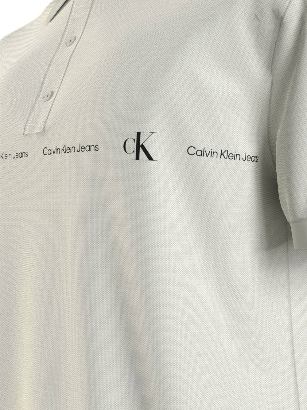 CALVIN KLEIN  Polo Calvin Klein Bianca In Cotone Elasticizzato Uomo