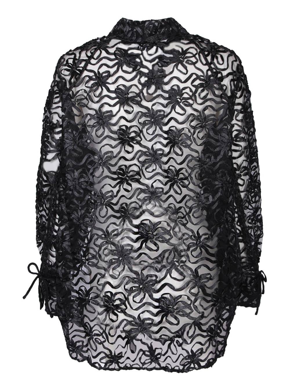 GANNI  Polo Da Donna Nera In Poliestere Riciclato GANNI