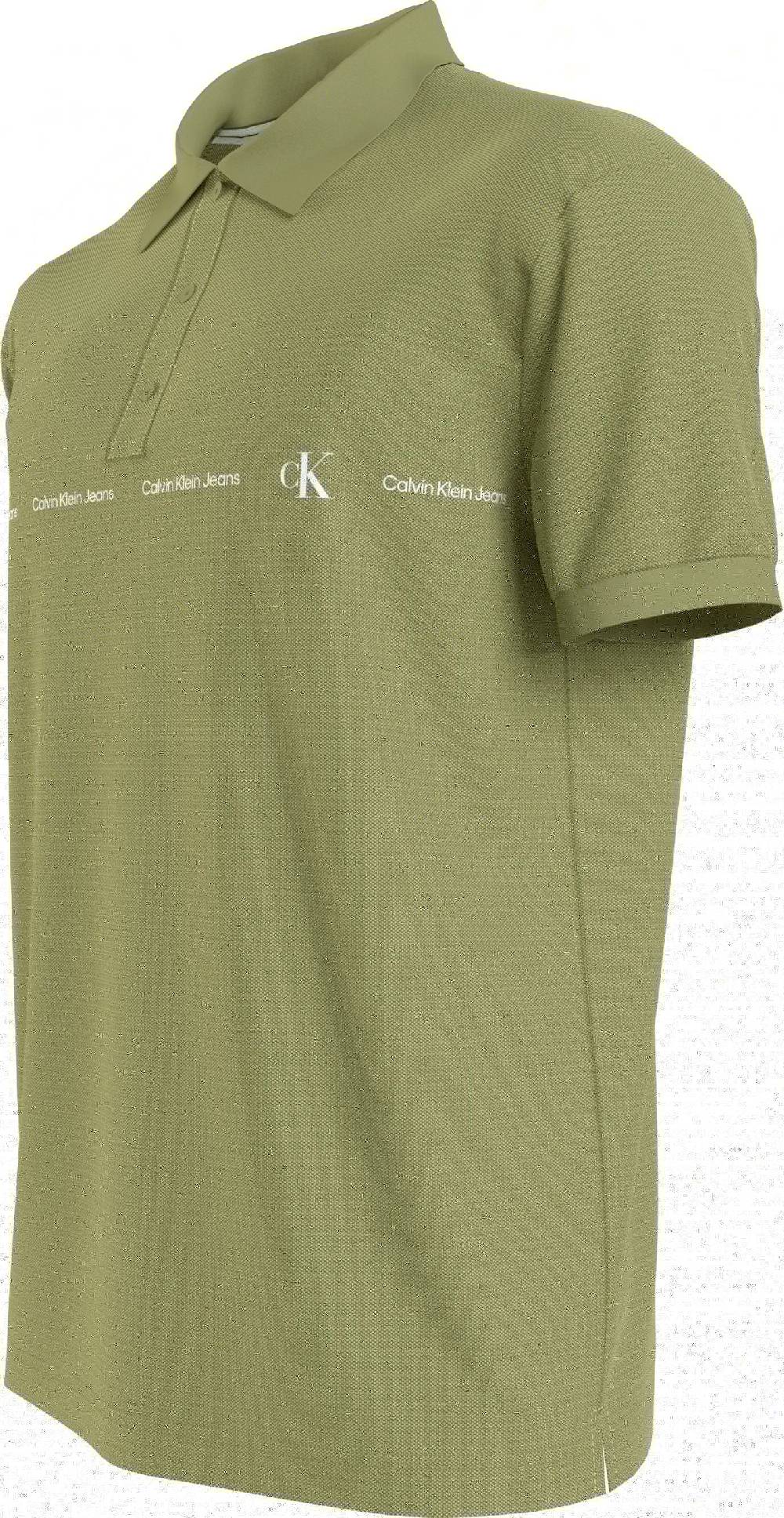 CALVIN KLEIN  Polo Da Uomo Calvin Klein In Cotone Elasticizzato Verde