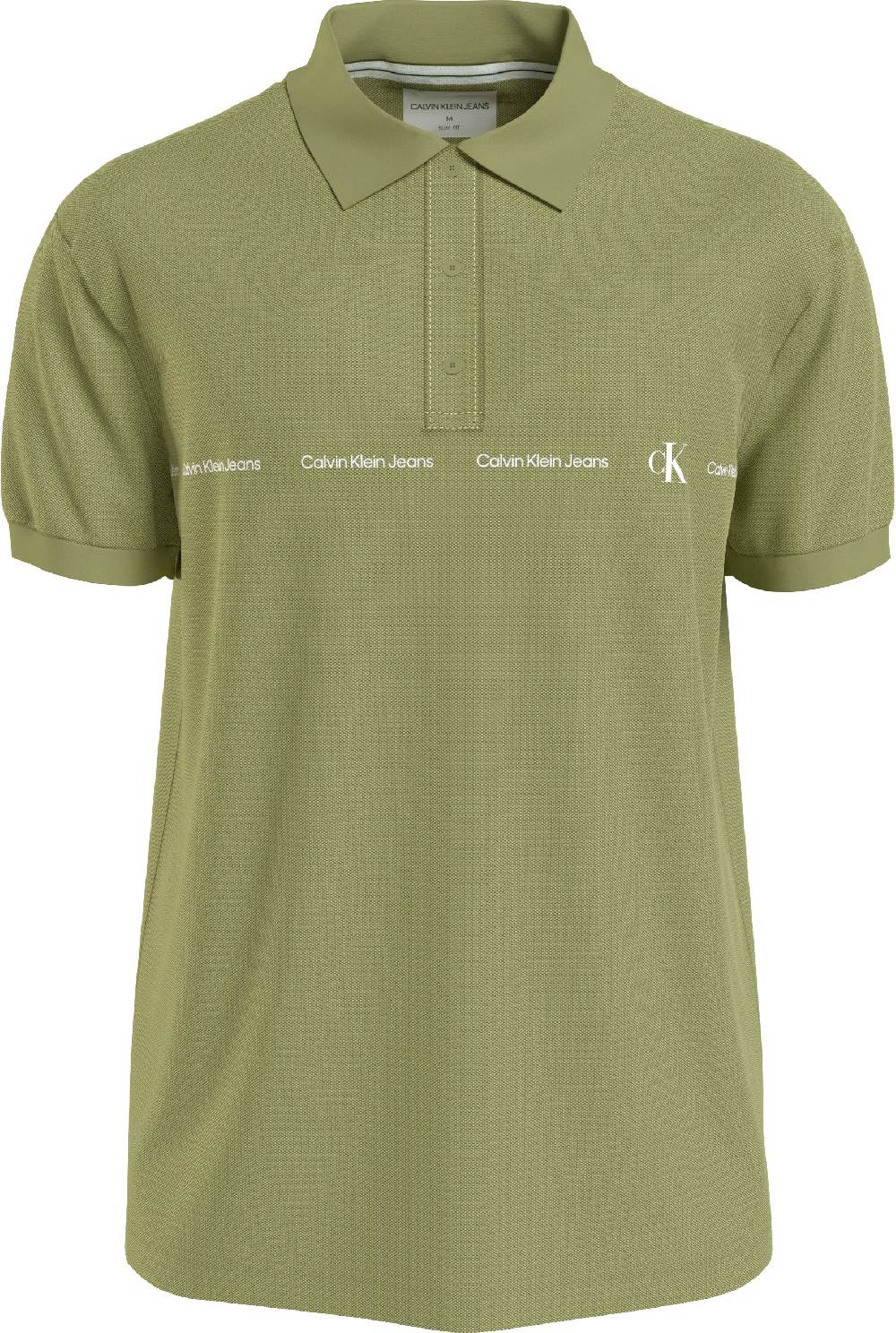 CALVIN KLEIN  Polo da Uomo Calvin Klein in Cotone Elasticizzato Verde