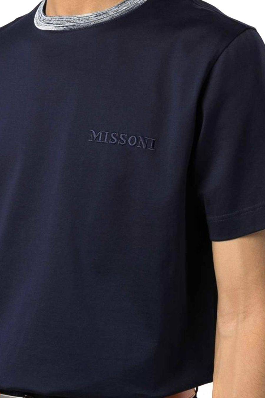 MISSONI  Polo Di Cotone Blu Scuro Uomo Missoni UC22SL01-BJ0002-AS70WR