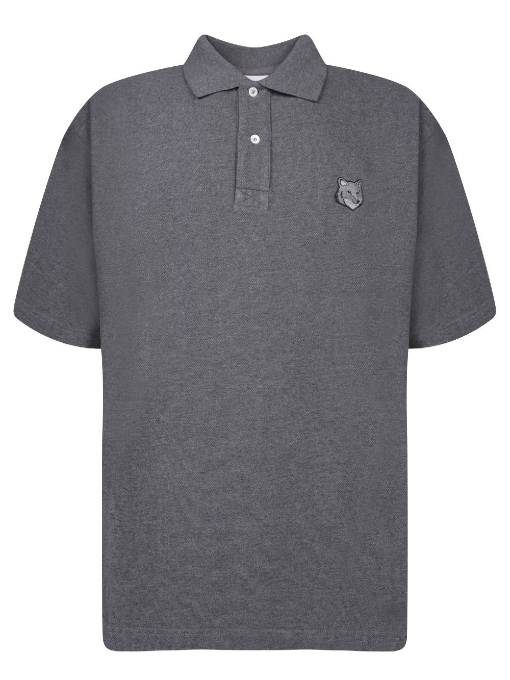 MAISON KITSUNÉ  Polo in Cotone Grigio Maison Kitsuné da Uomo