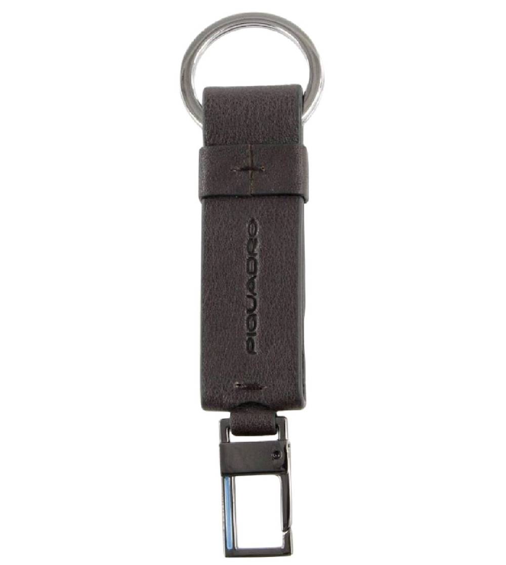 PIQUADRO  Portachiavi In Pelle Marrone Scuro Da Uomo Piquadro