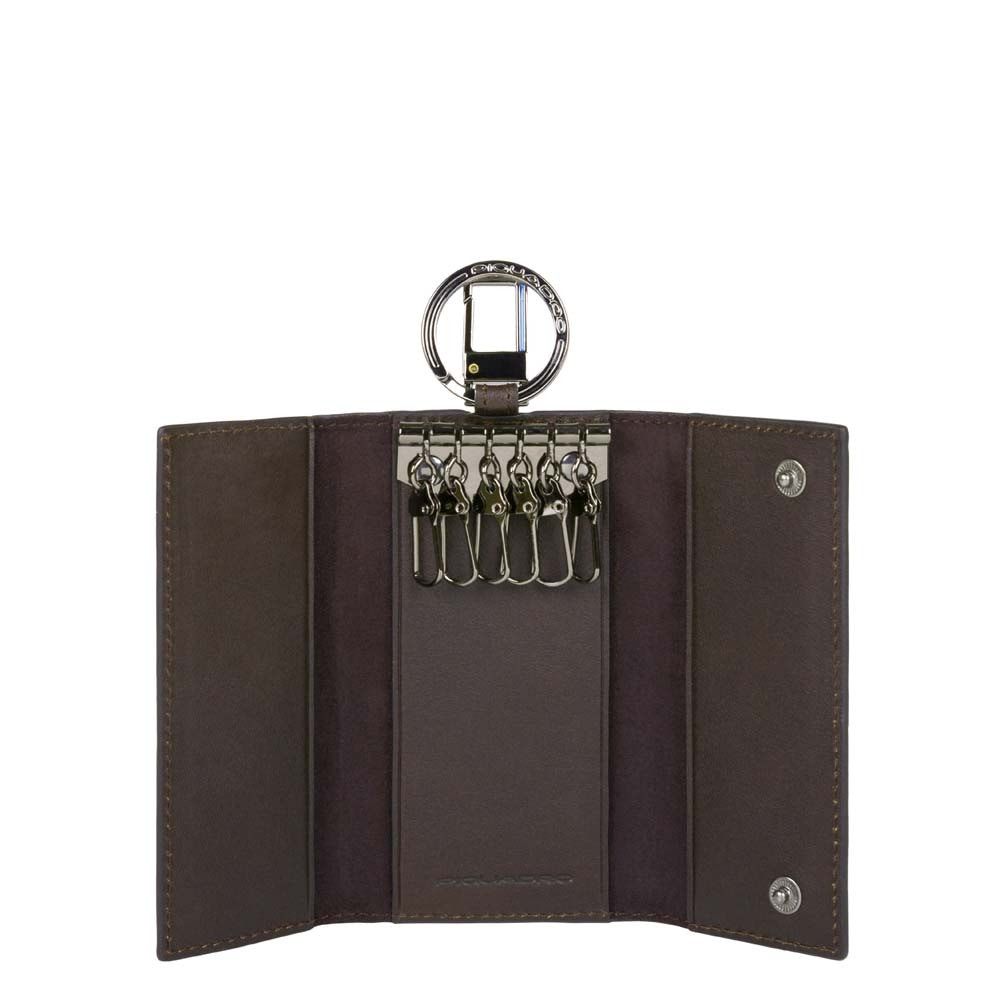 PIQUADRO  Portachiavi In Pelle Piquadro - Accessorio Unisex Marrone