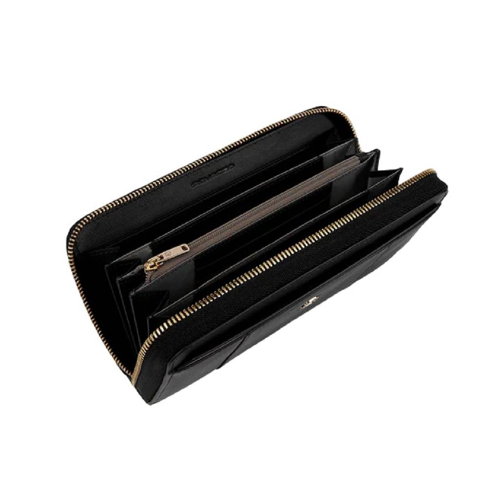 PIQUADRO  Portafoglio Donna In Pelle Nero PIQUADRO - Accessorio Elegante