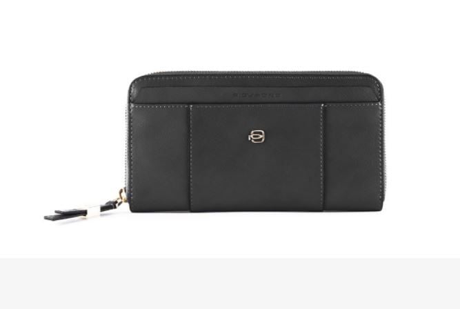 PIQUADRO  Portafoglio Donna in Pelle Nero PIQUADRO - Accessorio Elegante